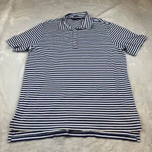Polo Golf Ralph Lauren XL Pima Cotton Striped Golf Polo Shirt Blue White